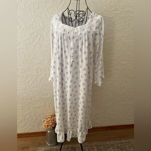 Eileen West Nightgown with Blue Floral Accents